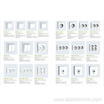 Schuko Power Outlet with Shutter Surface Mounted sockets